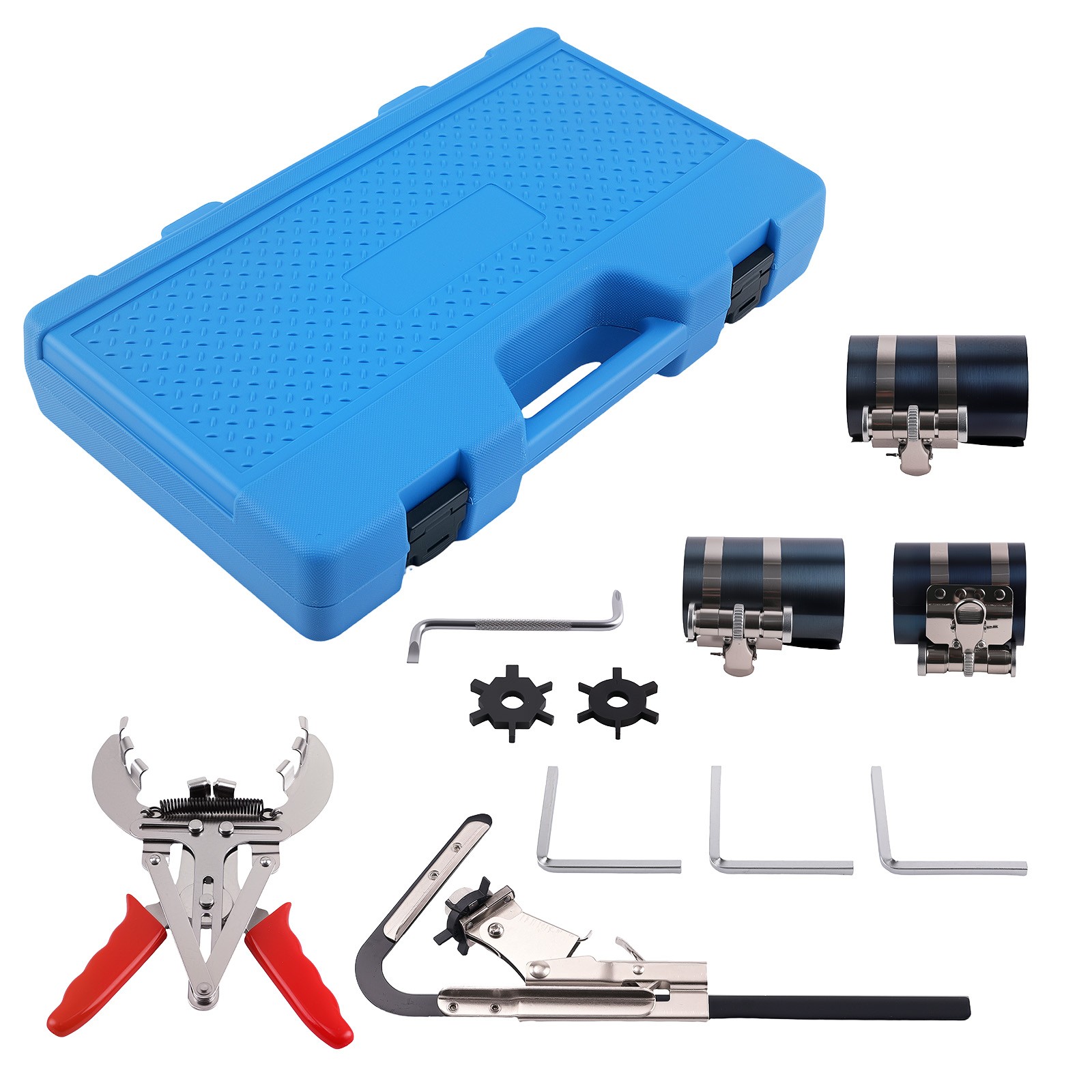 Engine Piston Ring Tool Set 11PC Steel Compressor Service 53-175mm w/ Pliers