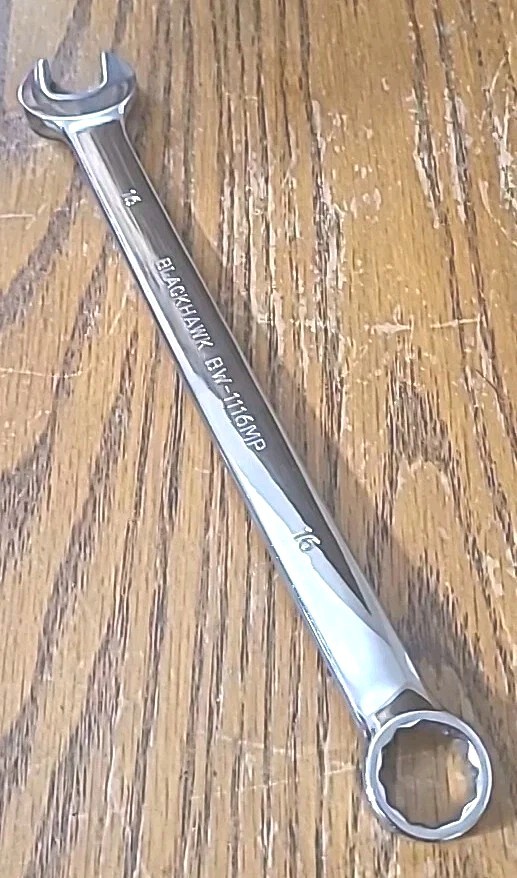 BlackHawk 16MM Full Polish 12 Point Combination Wrench BW-1116MP USA Made Tool