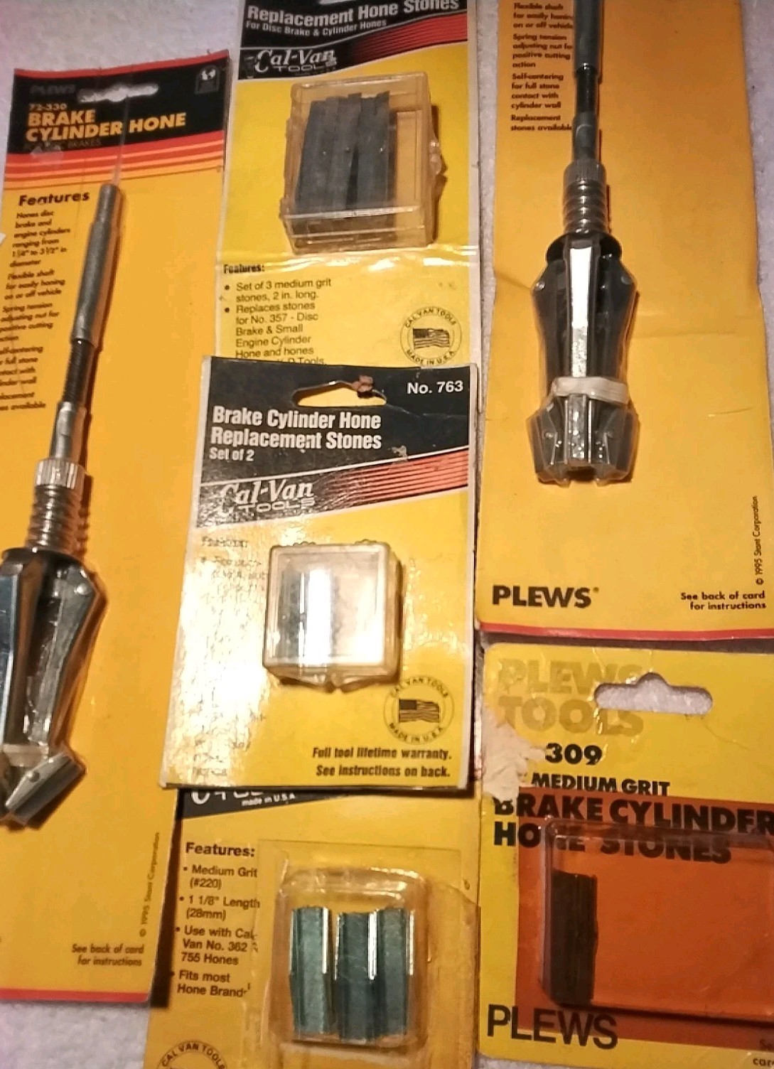 6pc CAL-VAN &PLEWS BRAKE CYLINDER HONE WITH REPLACEMENT STONES USA 🇺🇸