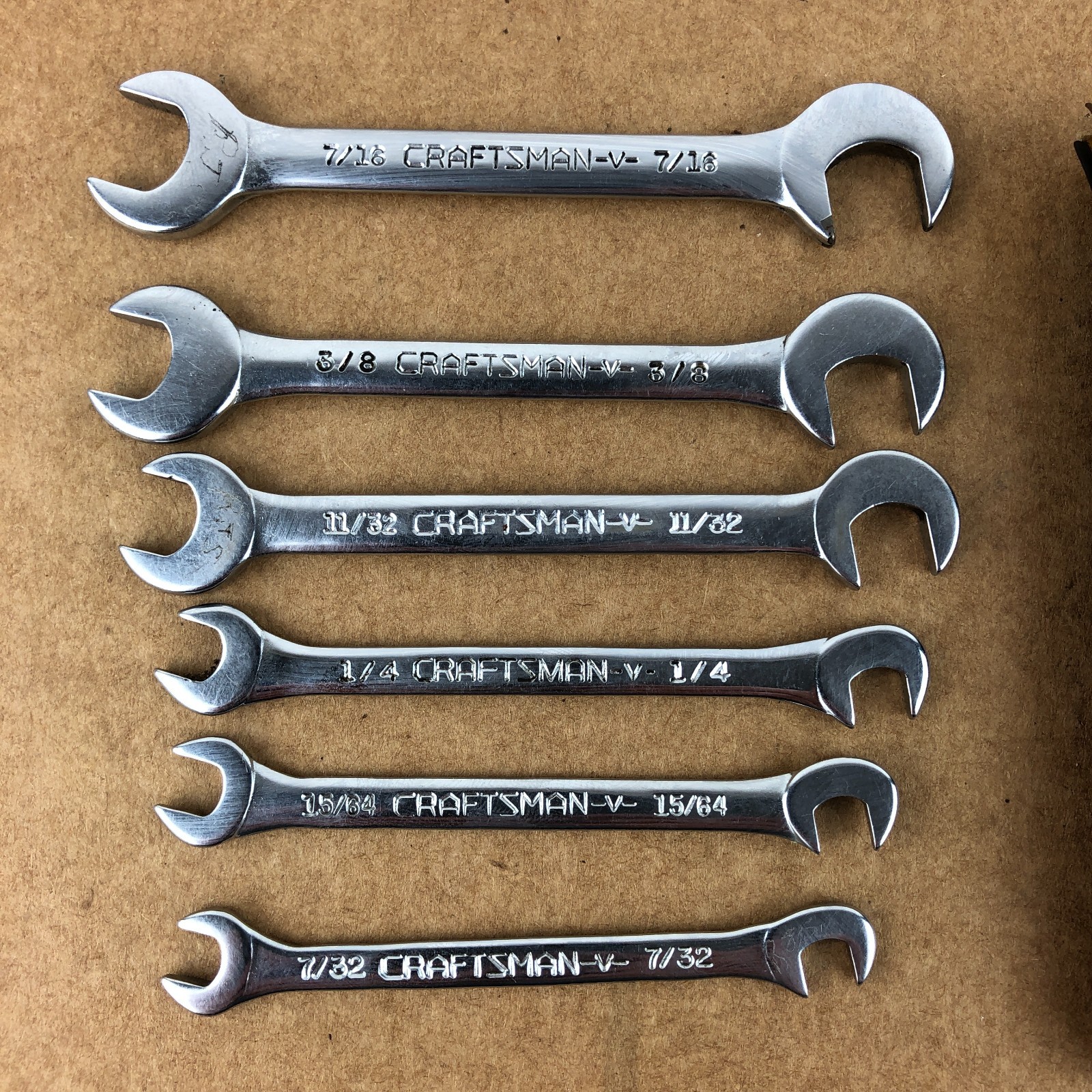 Vintage Craftsman USA Open End Ignition Wrench Set 4306 Pouch Partial 6PC Offset