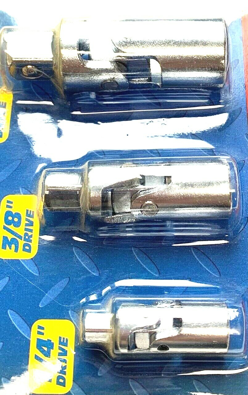 3 PIECE UNIVERSAL JOINT SET UNIVERSAL SOCKET 1/4″, 3/8″, & 1/2″ DRIVE MIT #1730