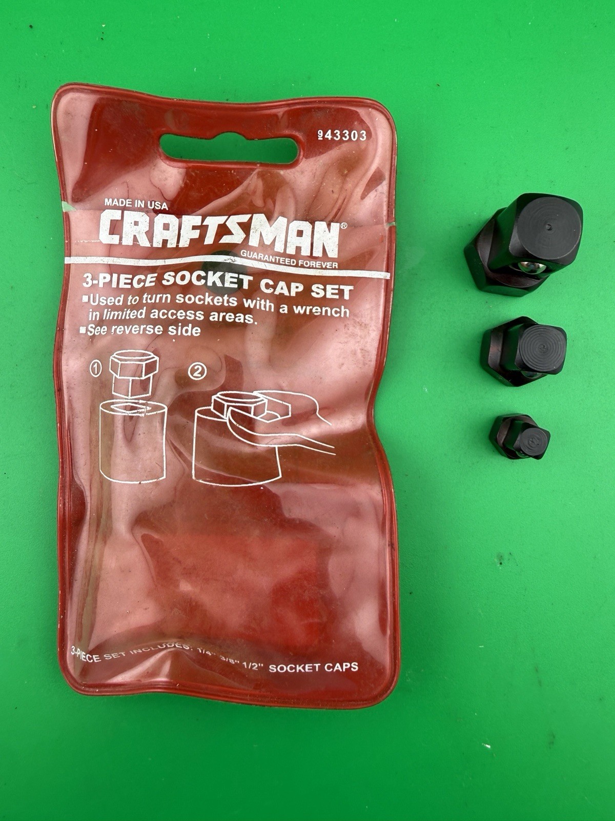 Sears Craftsman Vintage NOS 3pc Socket Cap Set 43303
