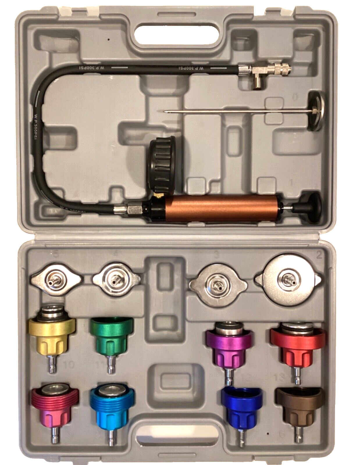Performance Tools NEW Cooling System Pressure Test Kit In Snap Latch Case W89733