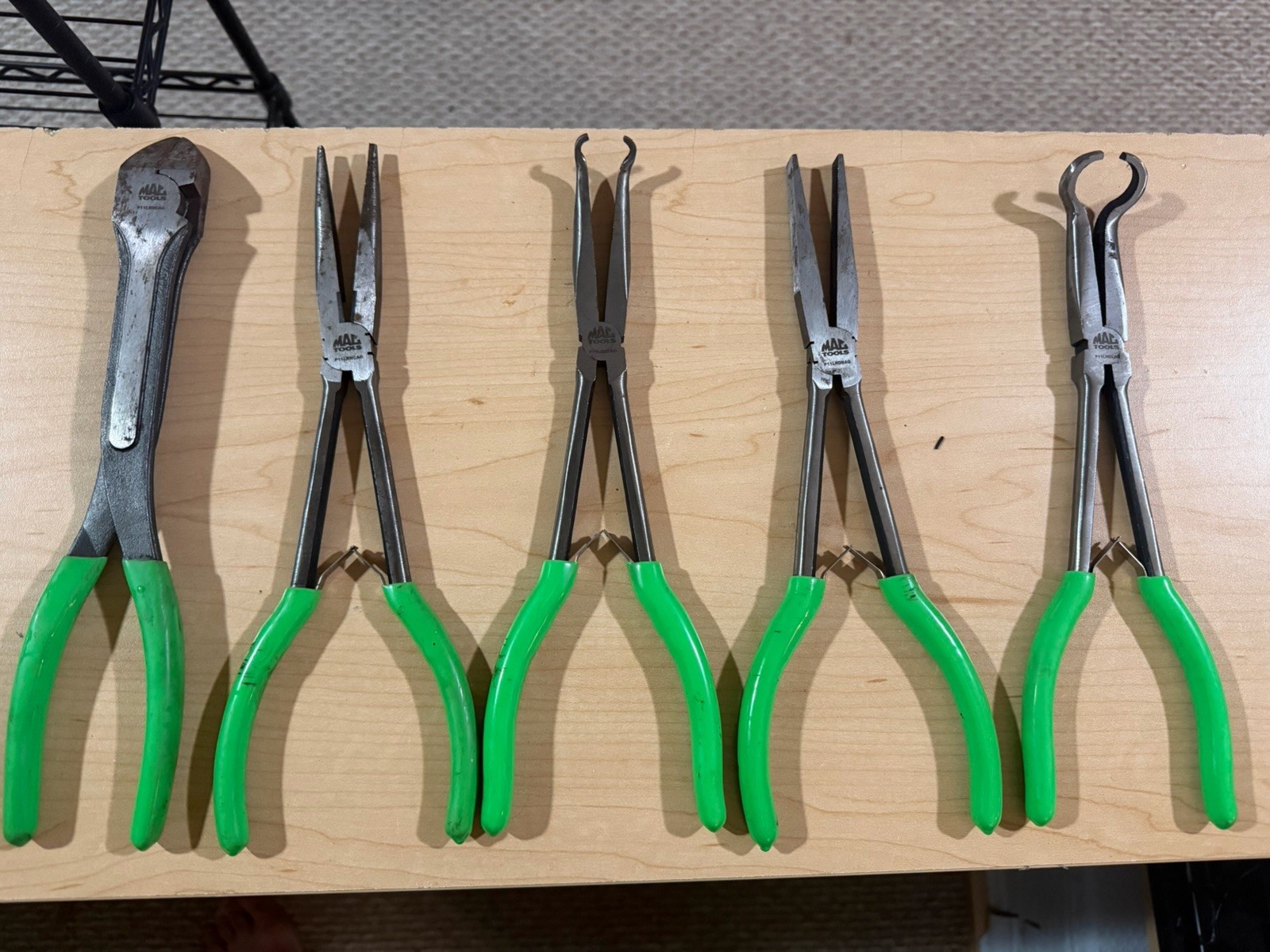 Mac Tool 5 Piece 11” Plier Lot