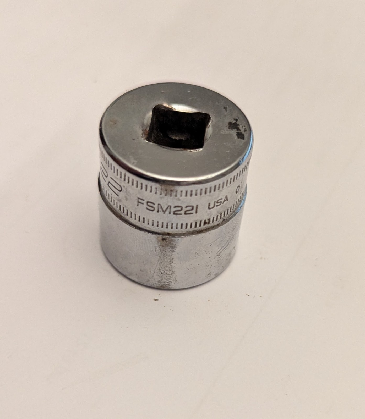 Snap-On Tools USA 3/8 Drive 22mm Metric 6 Point Shallow Chrome Socket FSM221