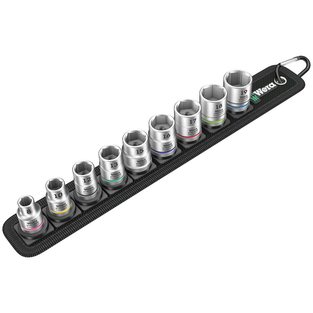 Wera 1/4-Inch Drive Metric Socket Set on Storage Belt (9-Piece) | Zyklop Sock…