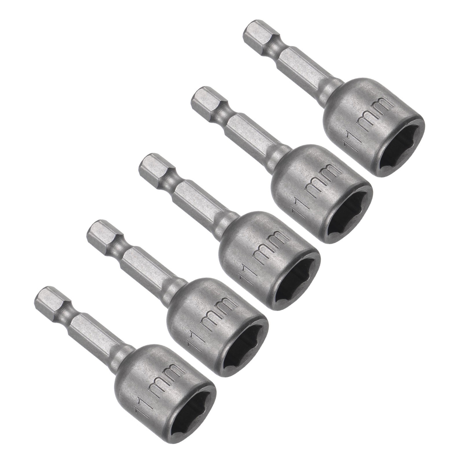 5pcs 1/4″ Hex Quick Change 11mm Magnetic Hollow Shaft Nut Setter 48mm