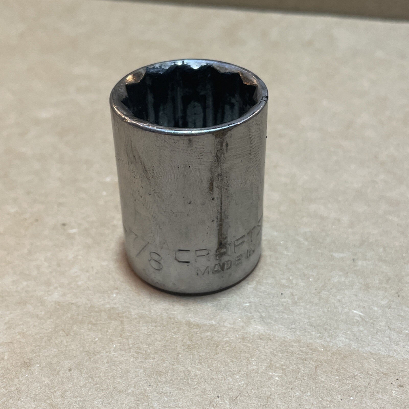 CRAFTSMAN USA SAE SHALLOW CHROME 1/2″ DRIVE 12 POINT SOCKET 7/8″ IN G 47512