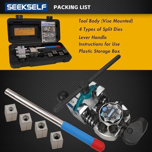 Brake Line Flaring Tool Kit for 45° Single Double Bubble Flares 3/16-3/8in