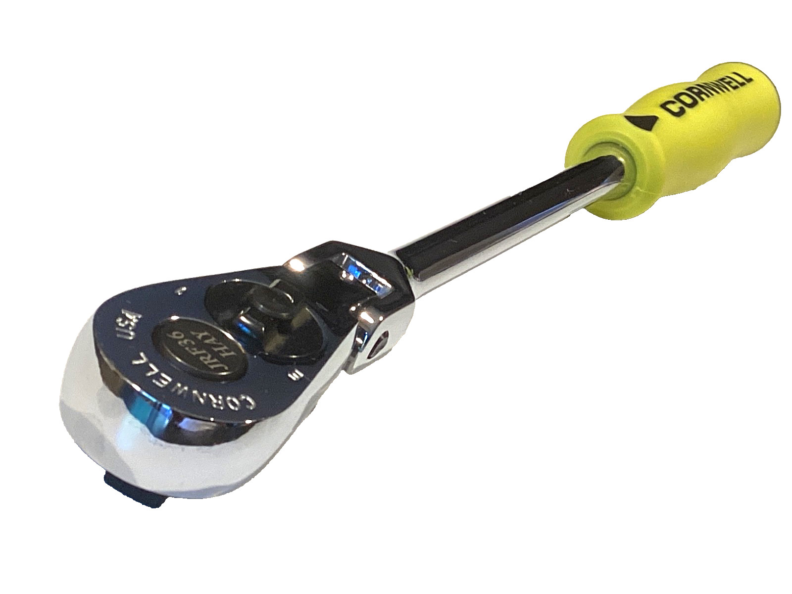 Cornwell USA NEW 3/8”Dr Hi Vis Soft Grip Snap Detent Flex Head Ratchet JRF36HAY