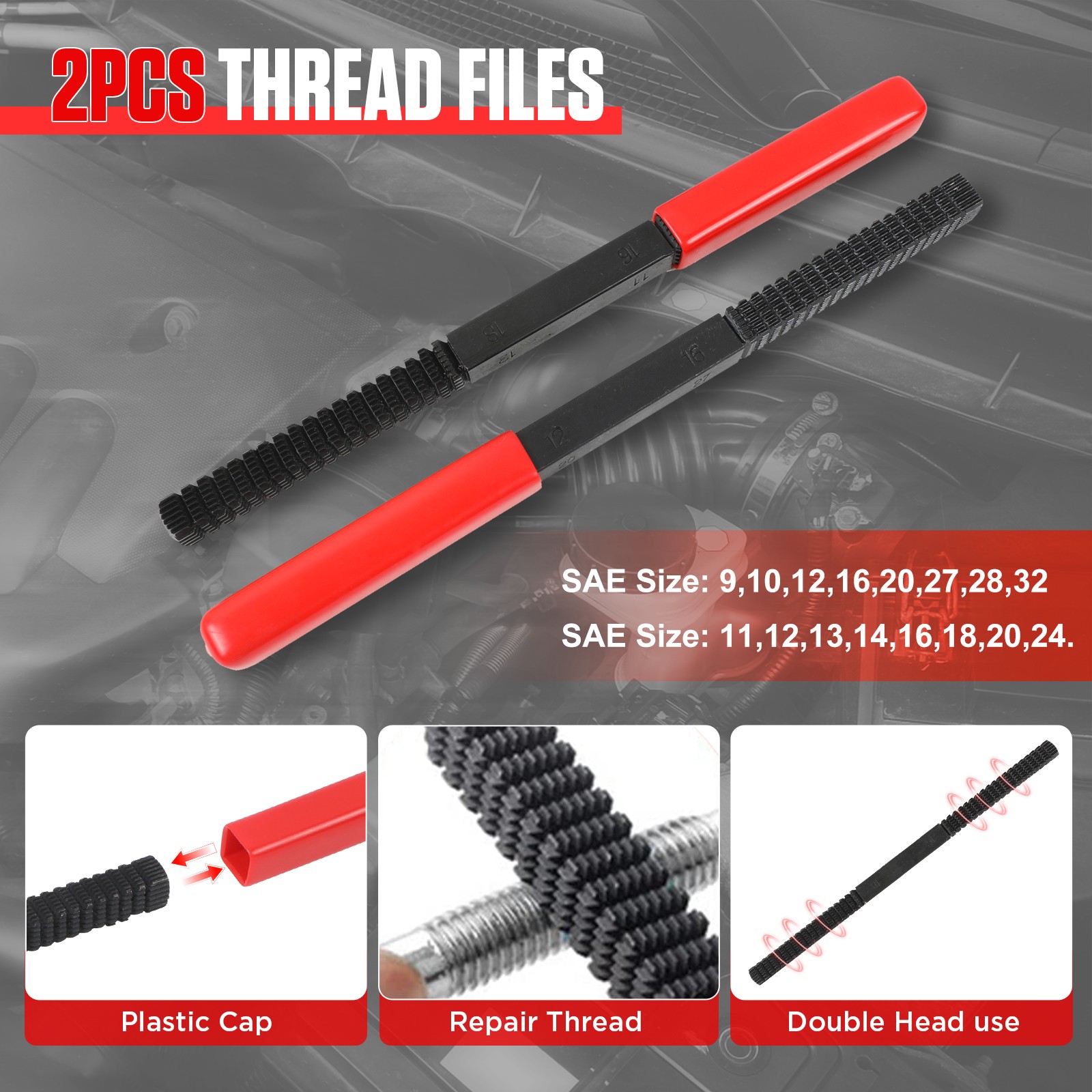 42 Pieces Thread Repair Chaser Tool Kit UNC UNF Metric Rethread Restore Set