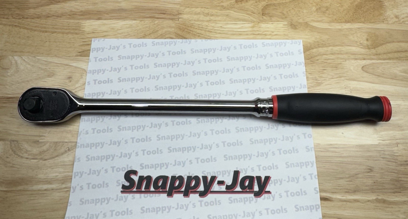 Snap-on Tools USA NEW RED 1/2″ Drive Soft Grip Long Handle Ratchet SHL80A