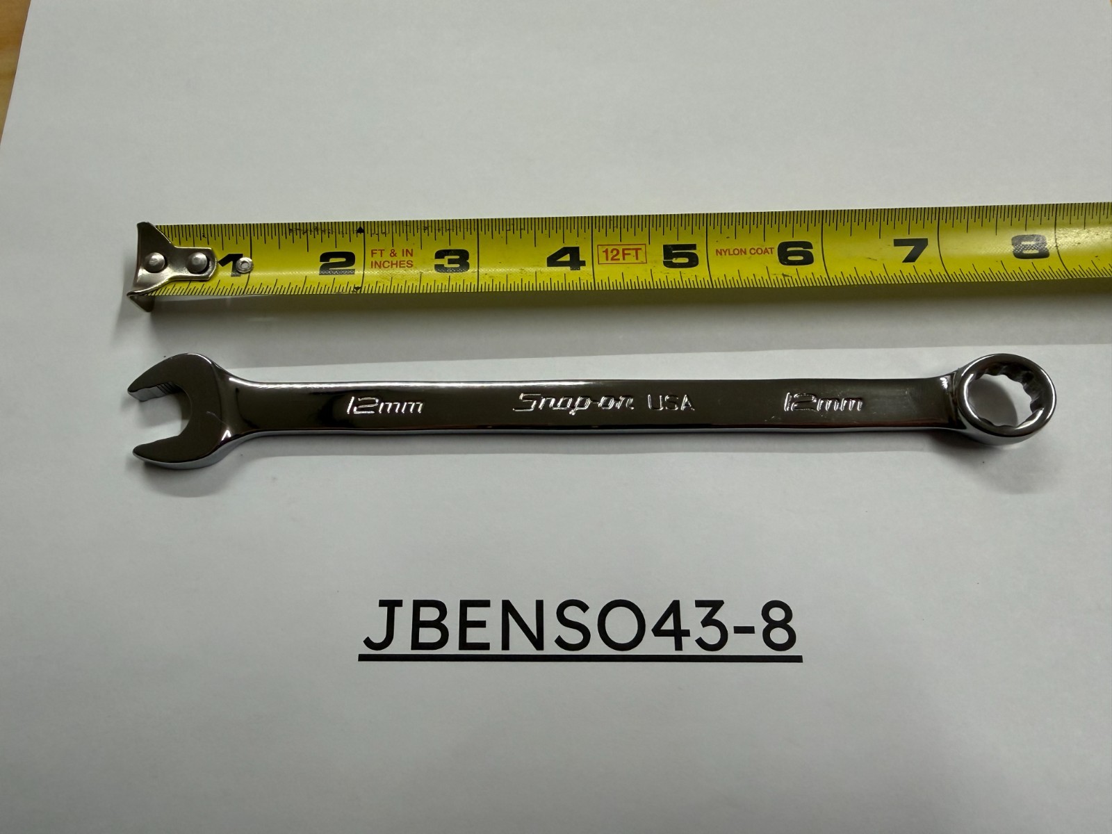 Snap-on Tools USA NEW 12mm Metric Chrome Flank Drive Plus Combo Wrench SOEXM12
