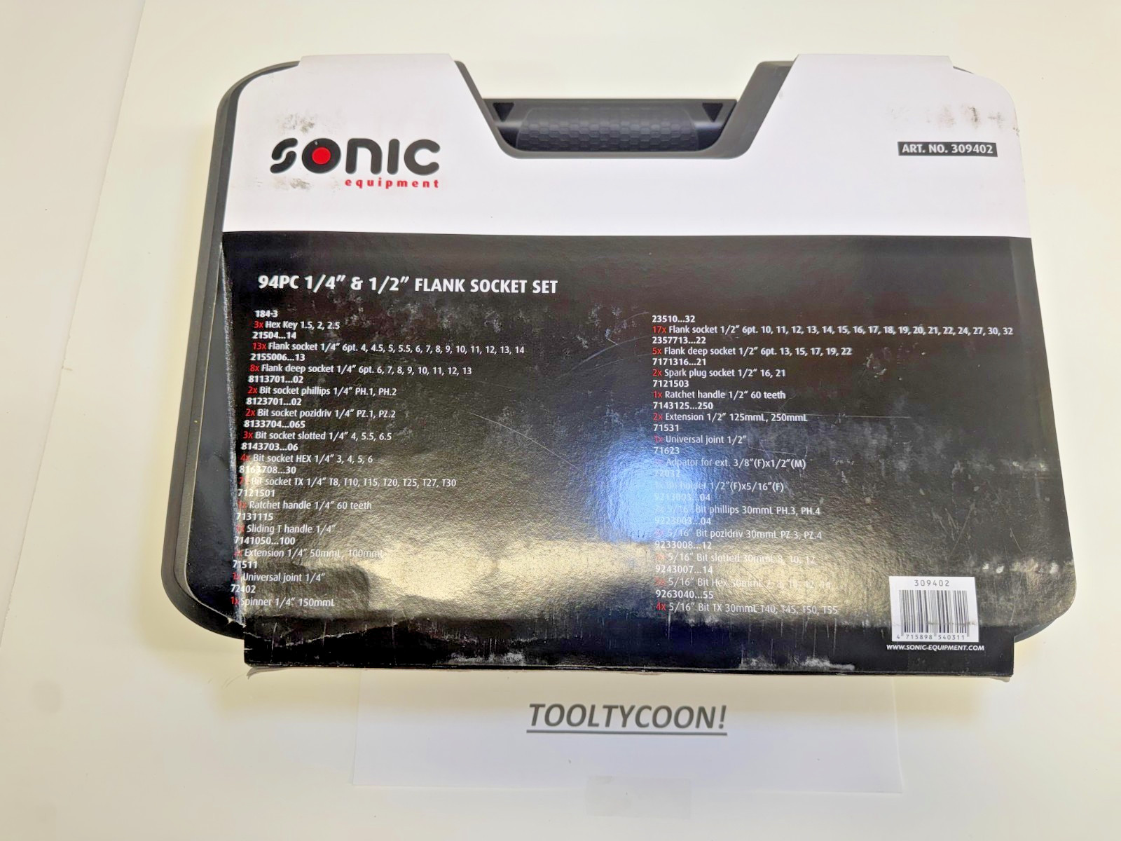 Sonic Tools NEW 94PC General Service Set MCS COMBO 1/4″ & 1/2″ Drive with CASE!