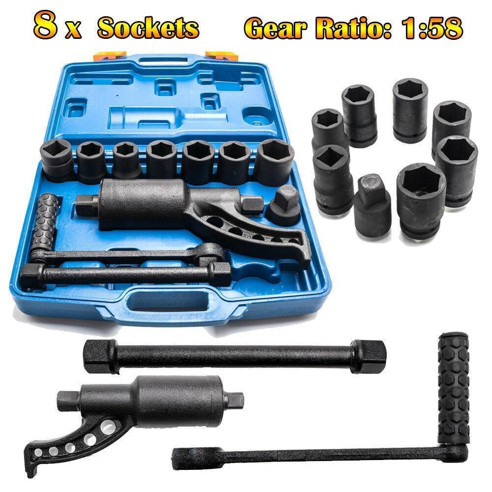 Heavy Duty Torque Multiplier Set Wrench Lug Nut Labor Saving Lug nut 8 sockets