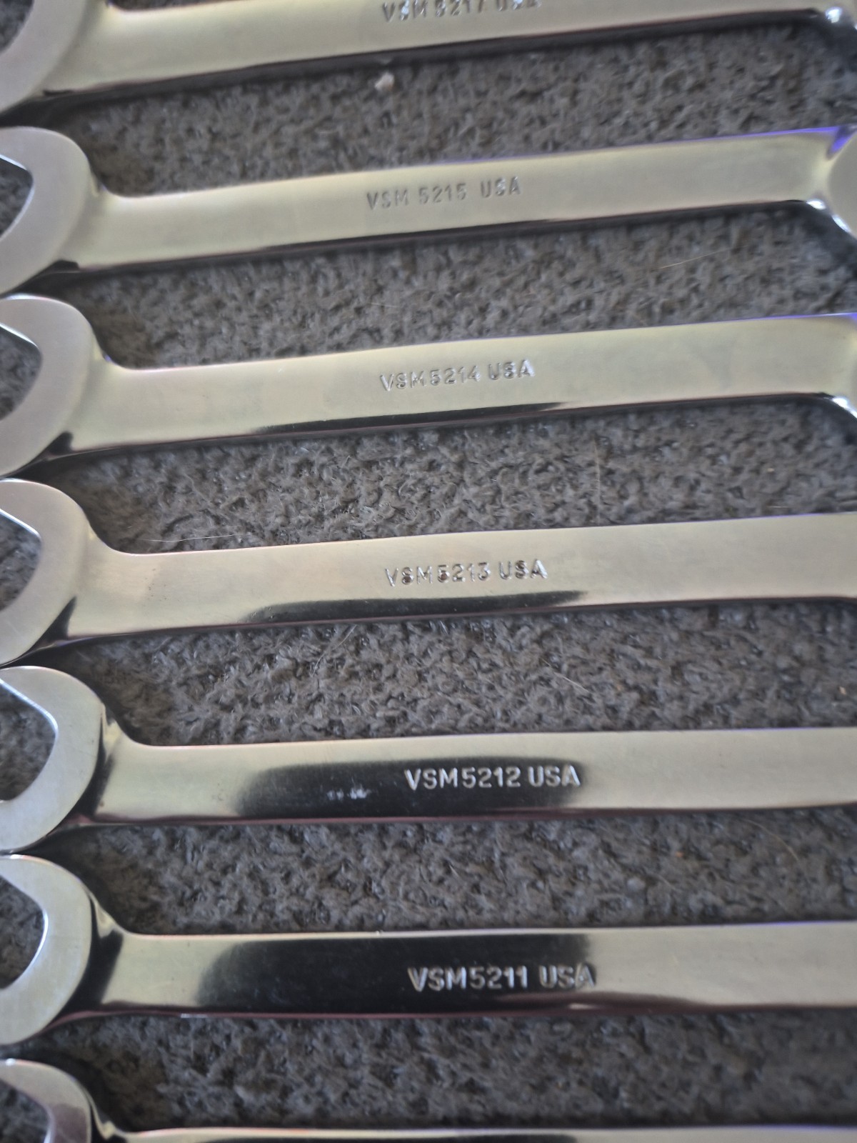 Snap-On 7pc Metric 30°/ 60° Four-Way Angle Open-End Wrench Set (10-15 and 17)(A)