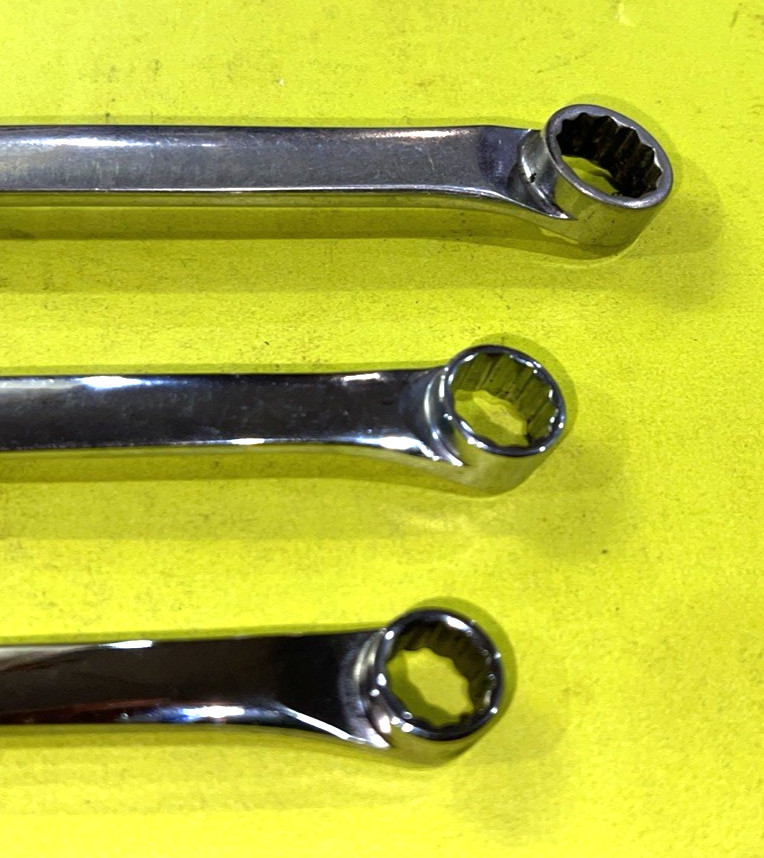 SNAP-ON TOOLS 3 PIECE SAE. & METRIC HIGH PERFORMANCE 15% OFFSET BOX WRENCHES
