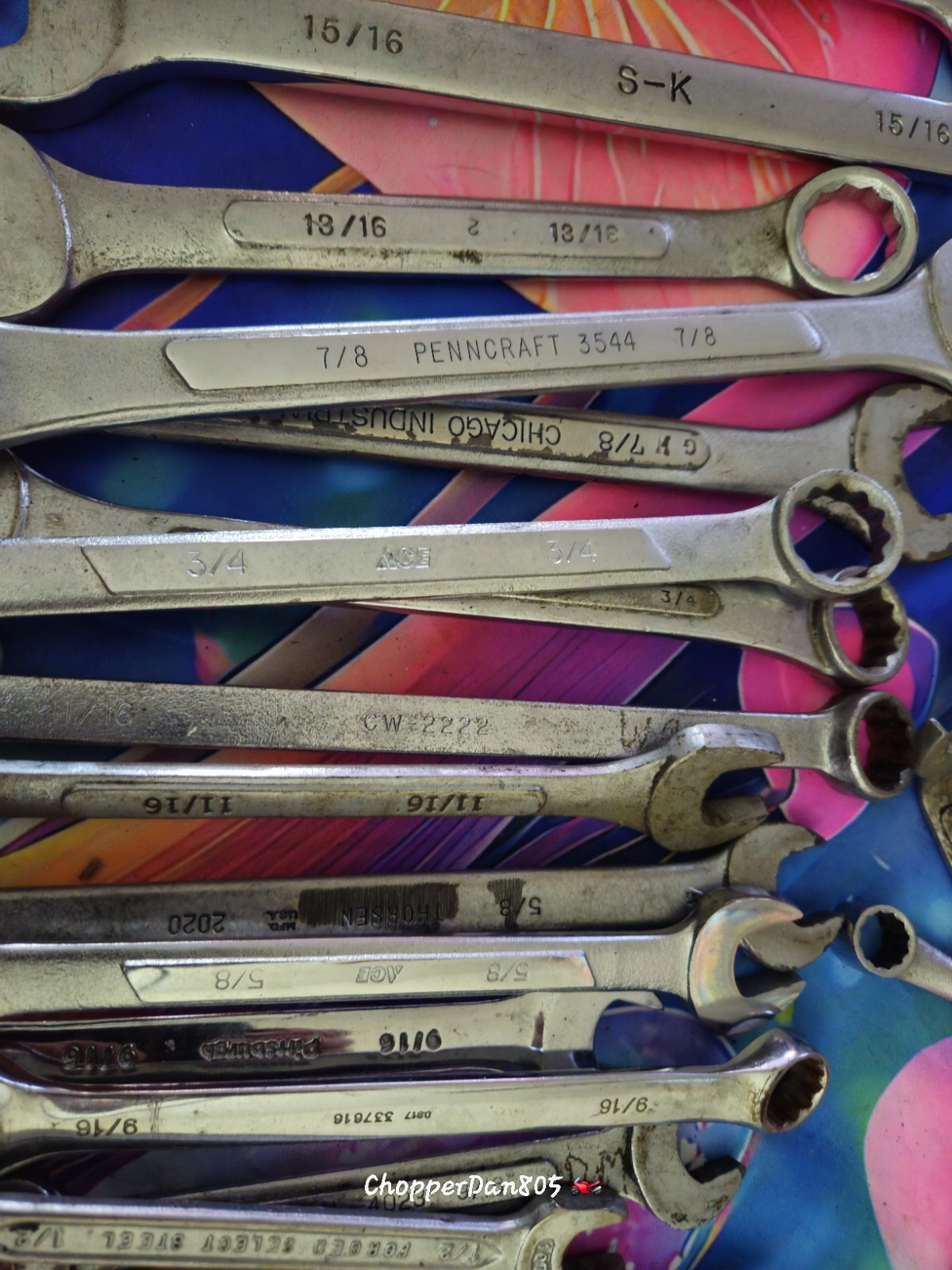 47 Pc Mixed Vintage Wrench Lot – SAE & Metric Combo Open End Box Mechanics Tools