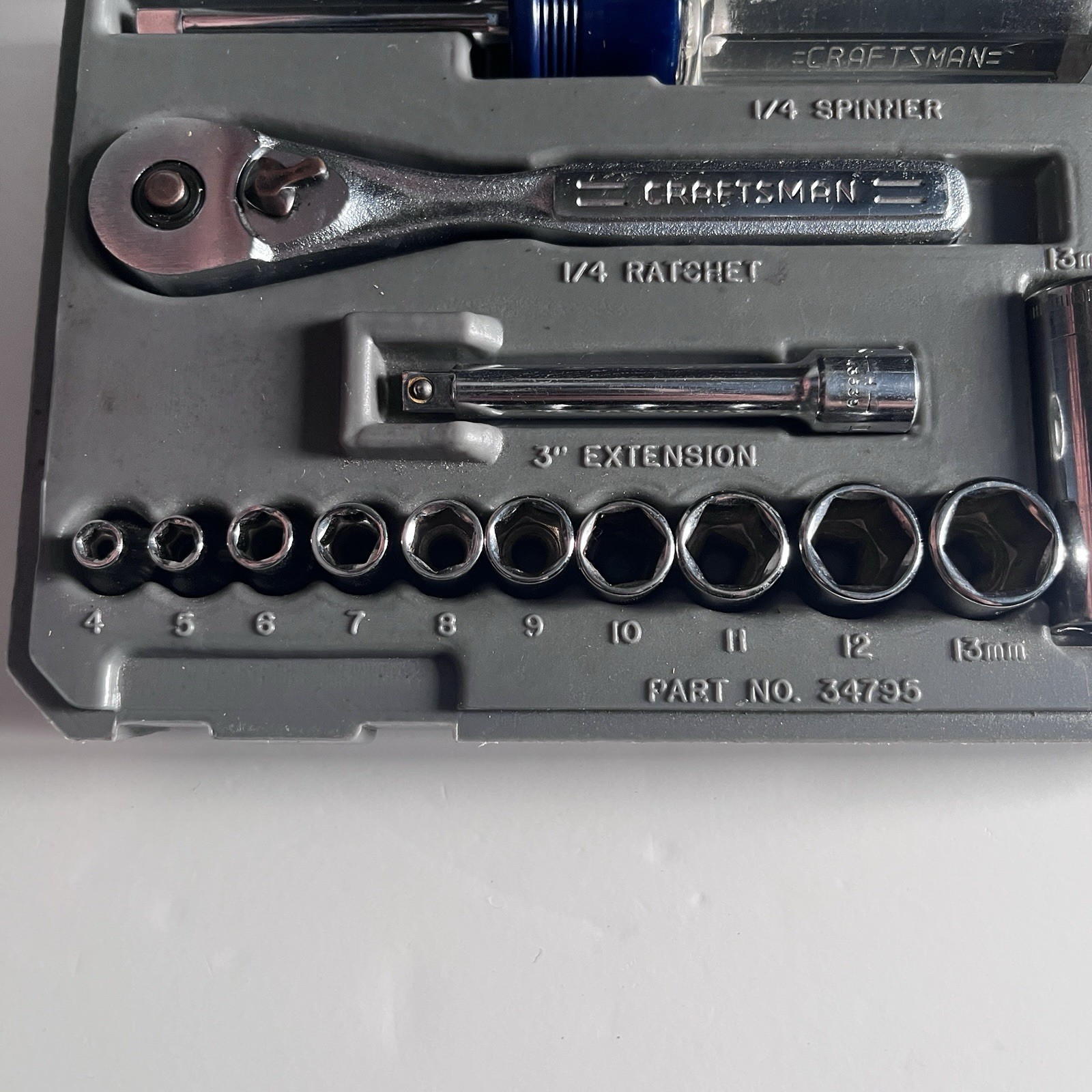 Vtg Craftsman USA 1/4″ Drive 6 Point METRIC Socket Set 34795 G Series