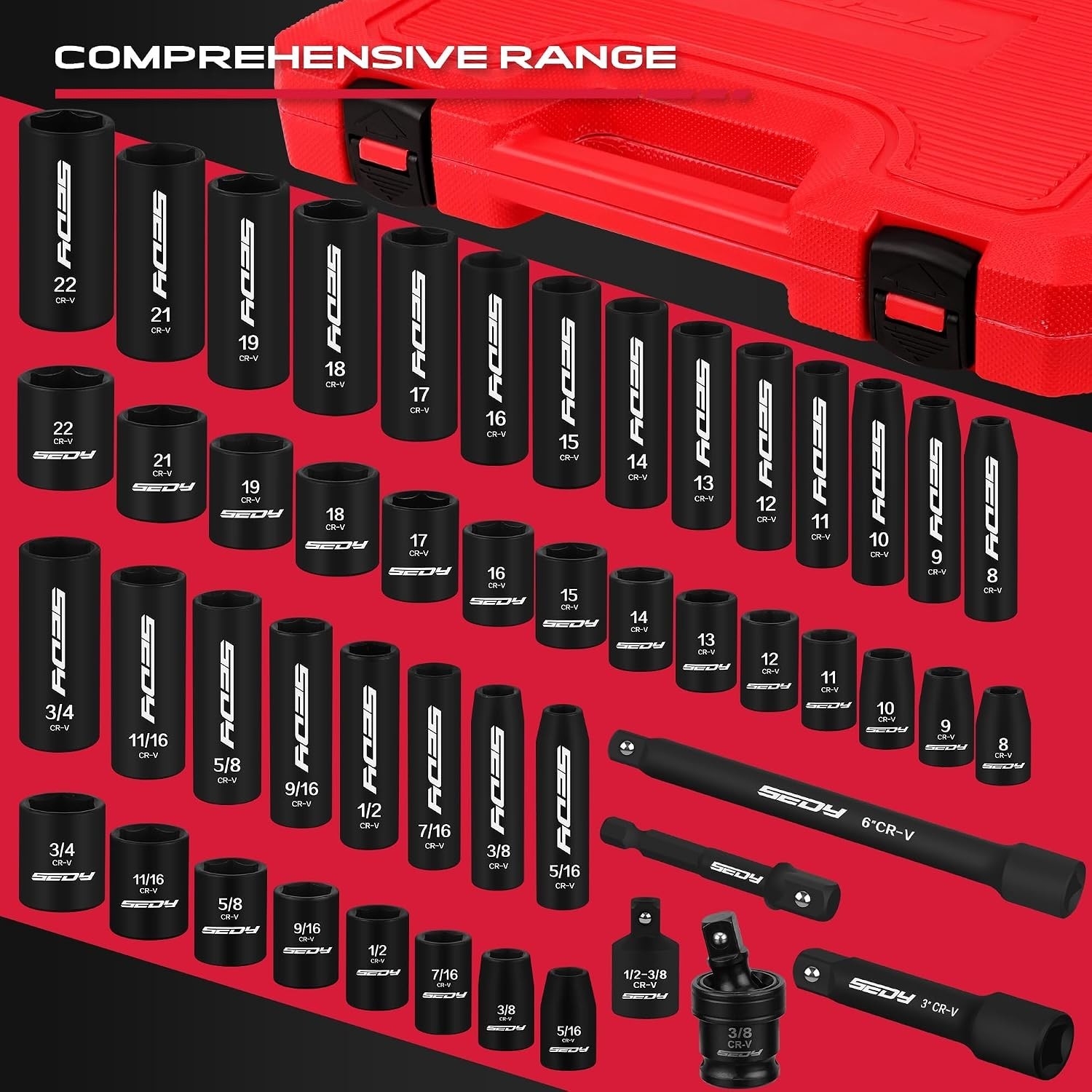 High Durability 49-Piece Socket Set – Metric & SAE Sizes
