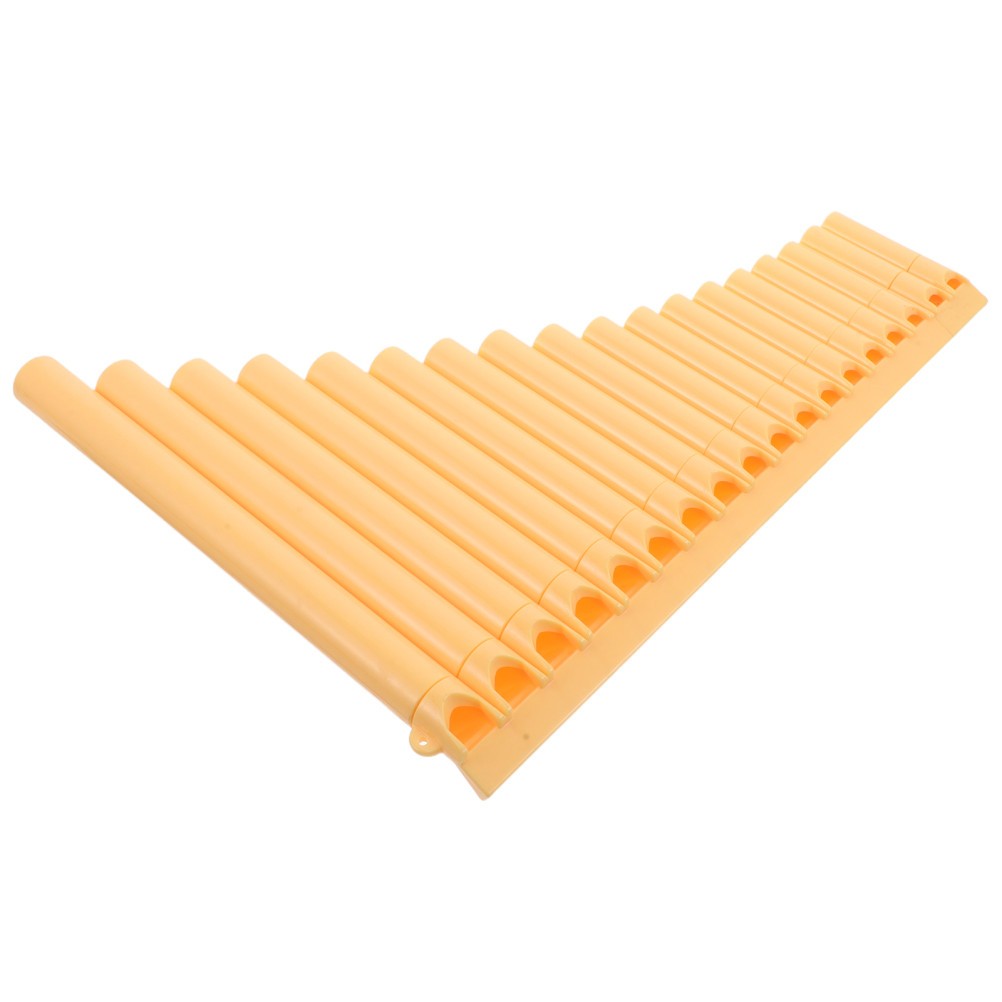 Handmade Yellow ABS Pan Flute for Students Durable Traditional Chinese Panpipe