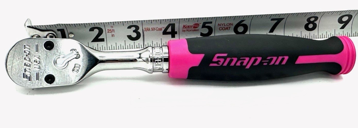 SNAP ON TOOLS USA 3/8″ Dr 100 T ELEC PINK Soft Grip Fixed Head Ratchet FH100 EP