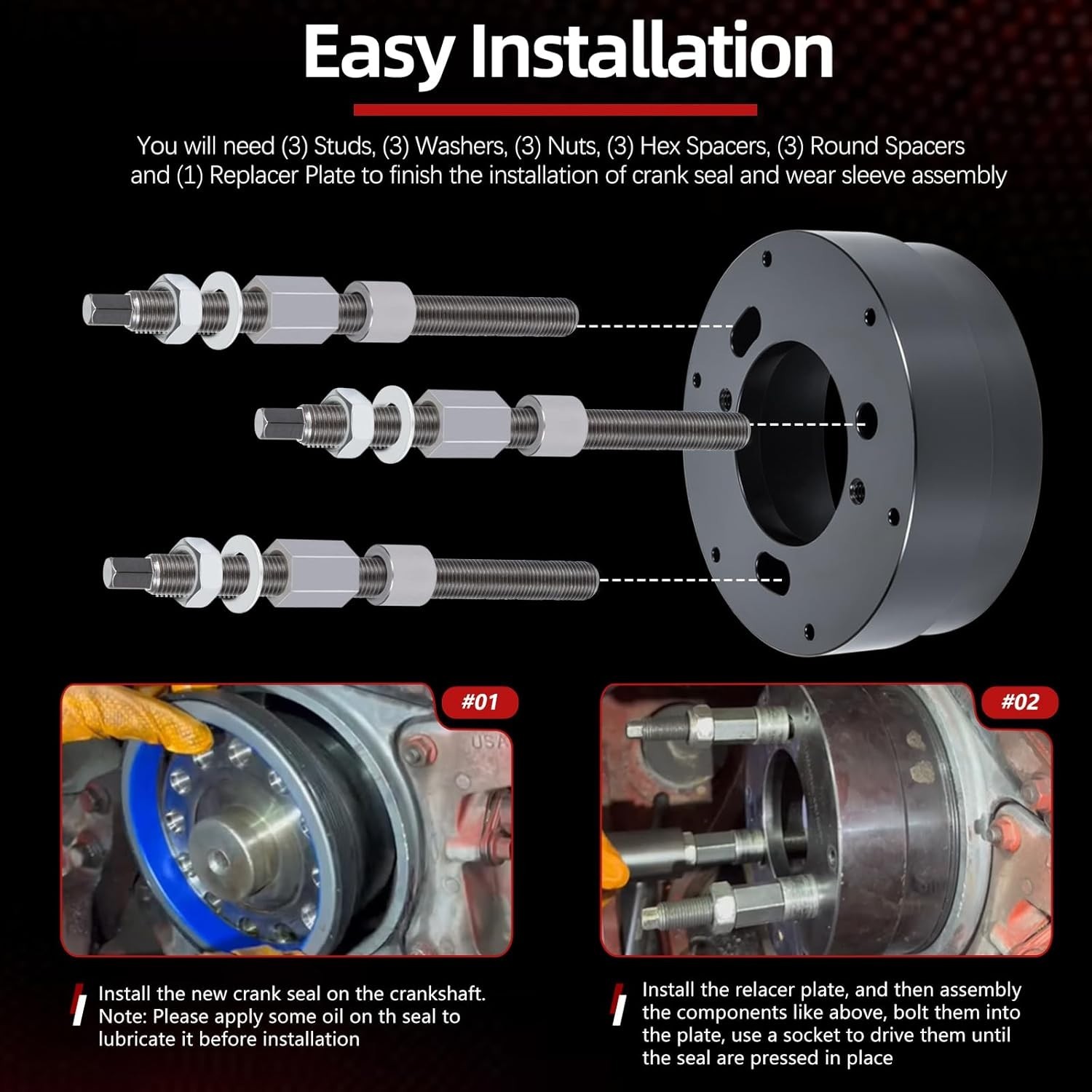 Cummins Front Crankshaft Seal & Wear Sleeve Remover Installer for X15 CM2250 …