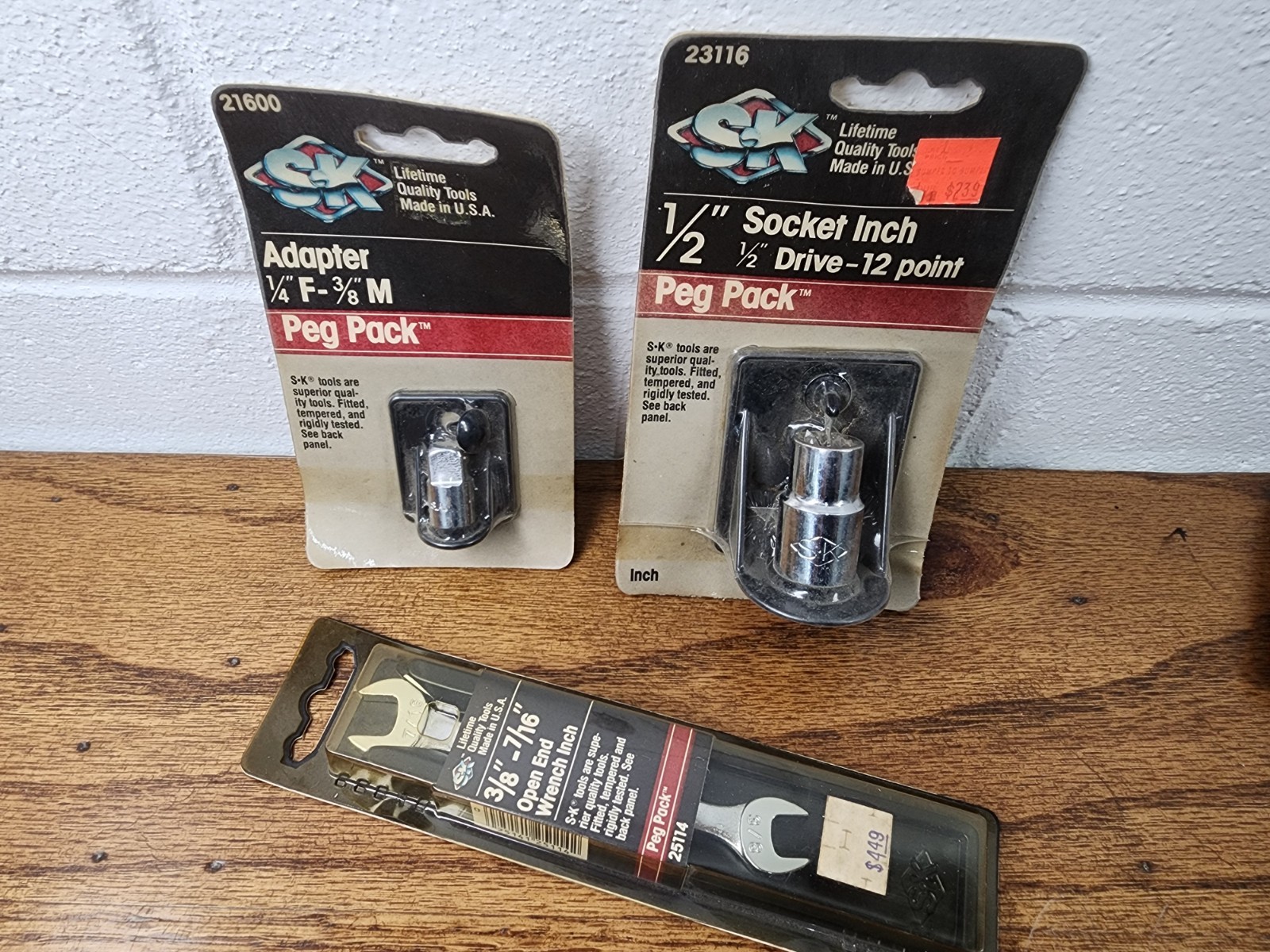 NOS Vintage S-K Tools Peg Pack Lot – Mostly 3/8” Sockets