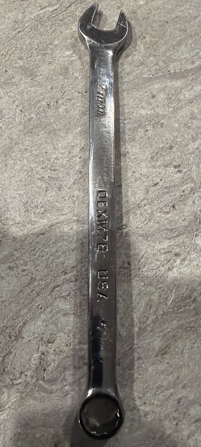 Snap On Tools Open End Combination Short Wrench 7mm, OEXM7B, 12pt, New Logo