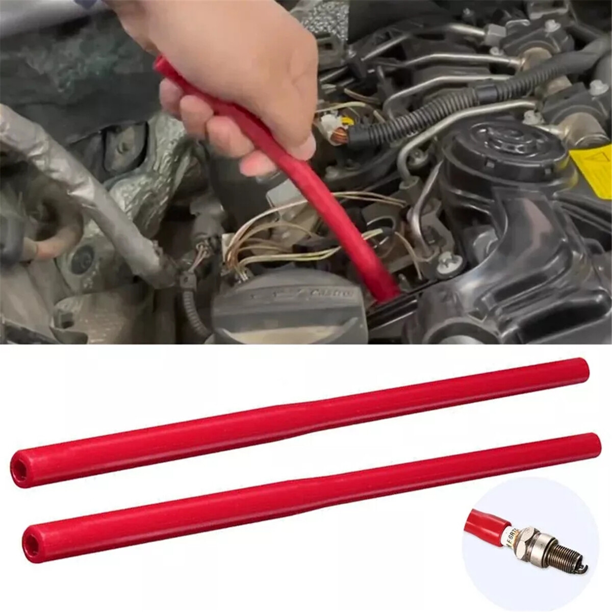 2X Car Spark Plug Removal Socket Flexible Repair Rubber Insert Easy Install Tube