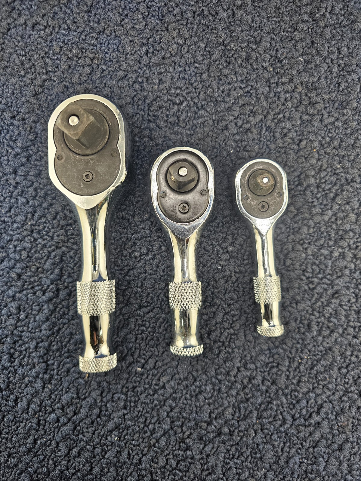(3 PCS) STUBBY RATCHET HANDLE 1/4″ 3/8″ 1/2″ DRIVE SHORT SOCKET WRENCHES