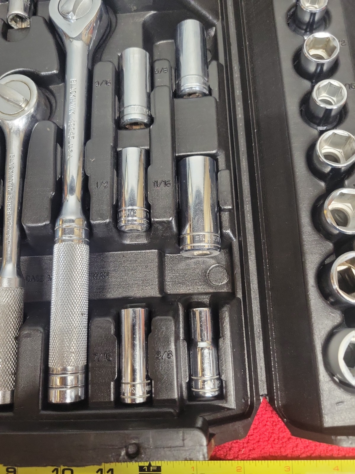 BLACKHAWK TOOLS METRIC & SAE 62 PC SOCKET SET W/CASE VTG USA 🇺🇸