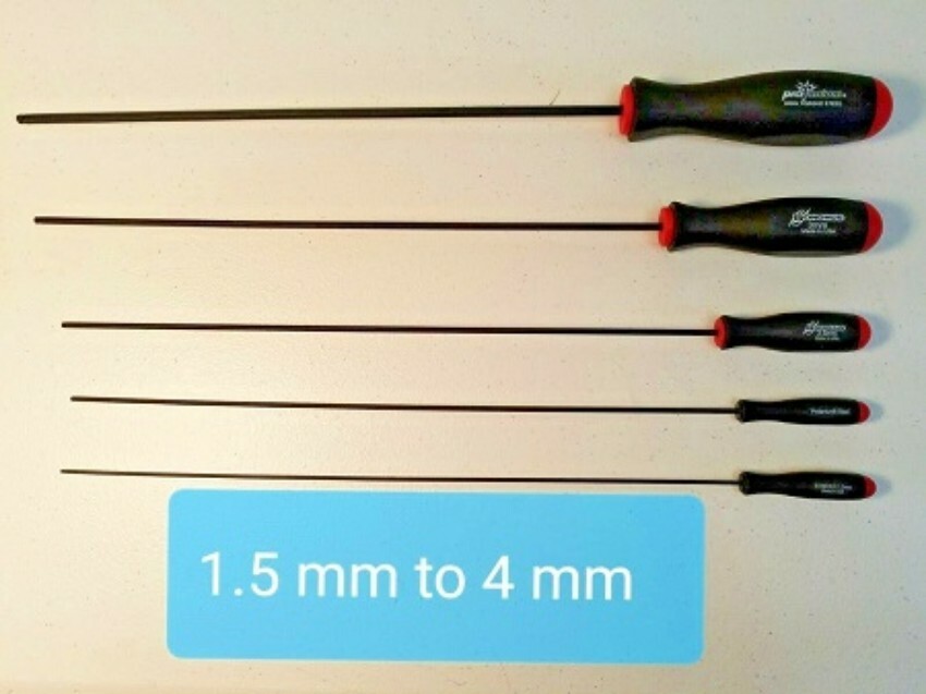 Extra Long Ball Drivers..Hex Allen Tools, SAE and Metric With Telescoping Magnet