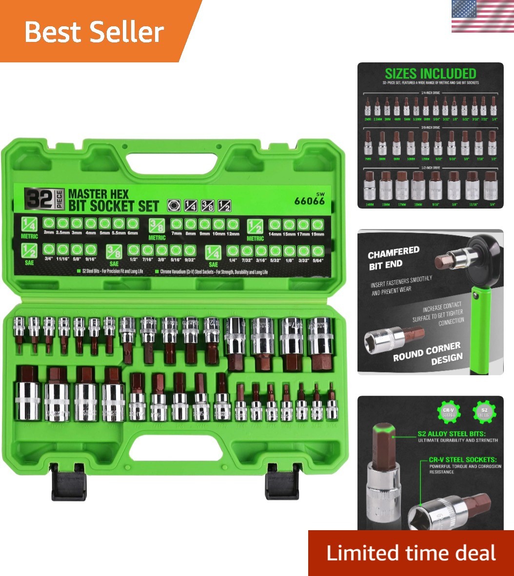 Complete SWANLAKE Hex Bit Socket Set (32pcs) – Precision Tools for Professionals