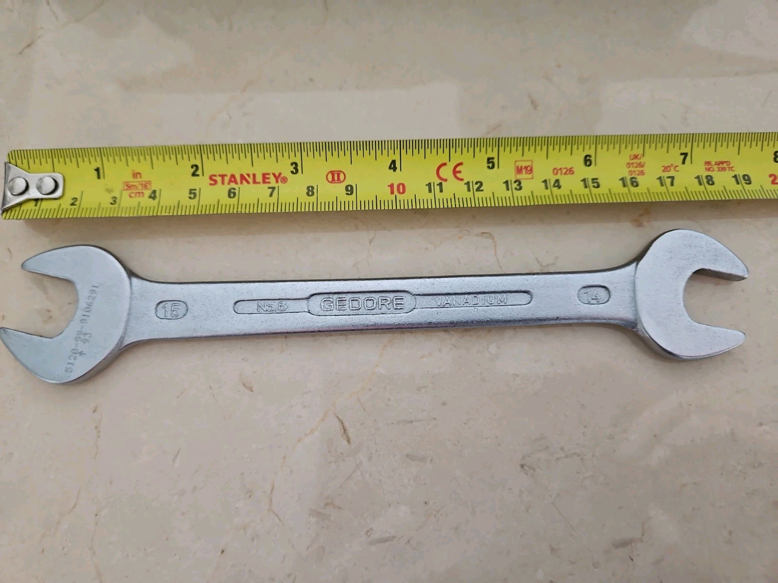 Gedore No.6 14mm X 15mm Open End Spanner Military Issue