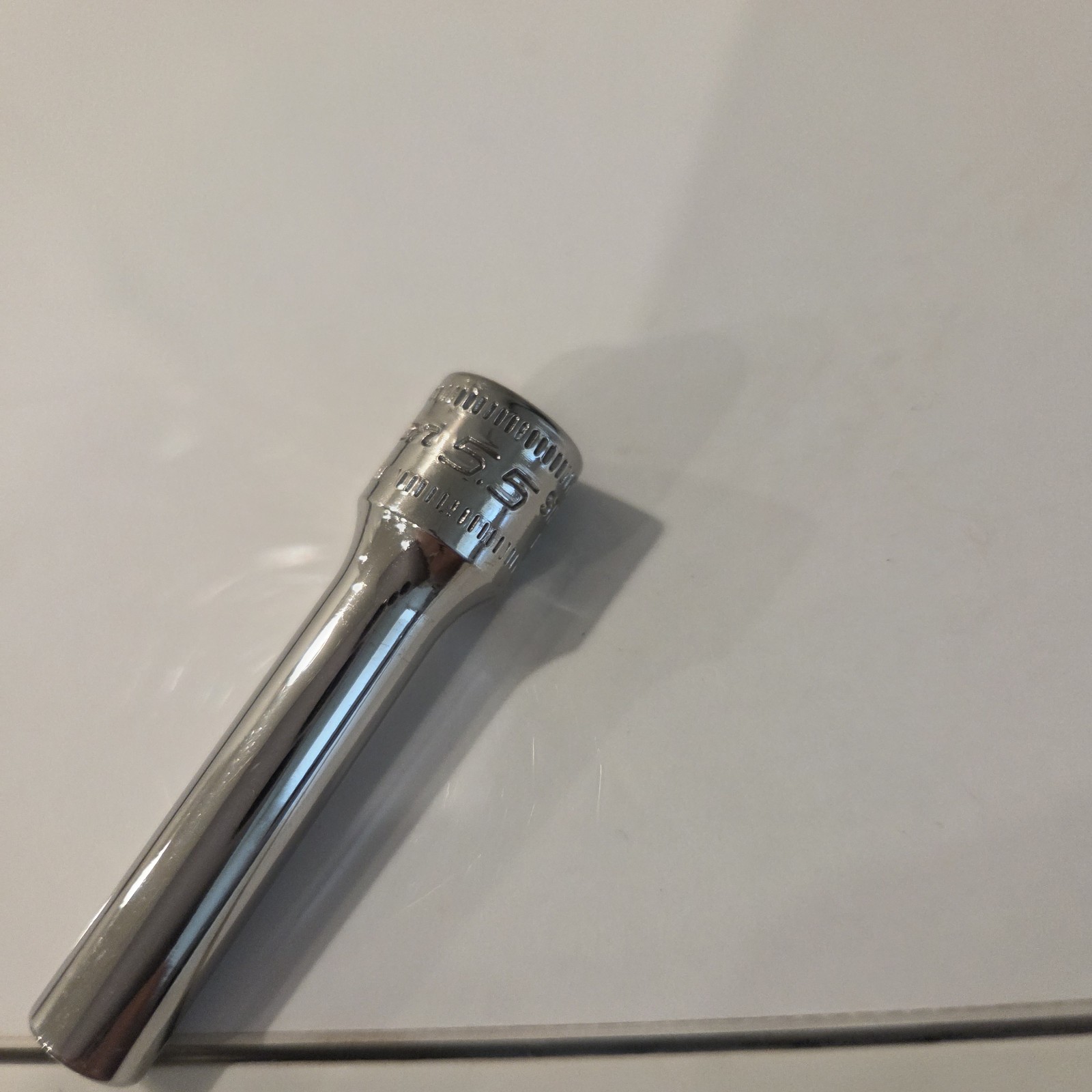 Snap-On Tools USA NEW 1/4″ Drive 6pt 5.5mm Metric Deep Chrome Socket STMM5.5