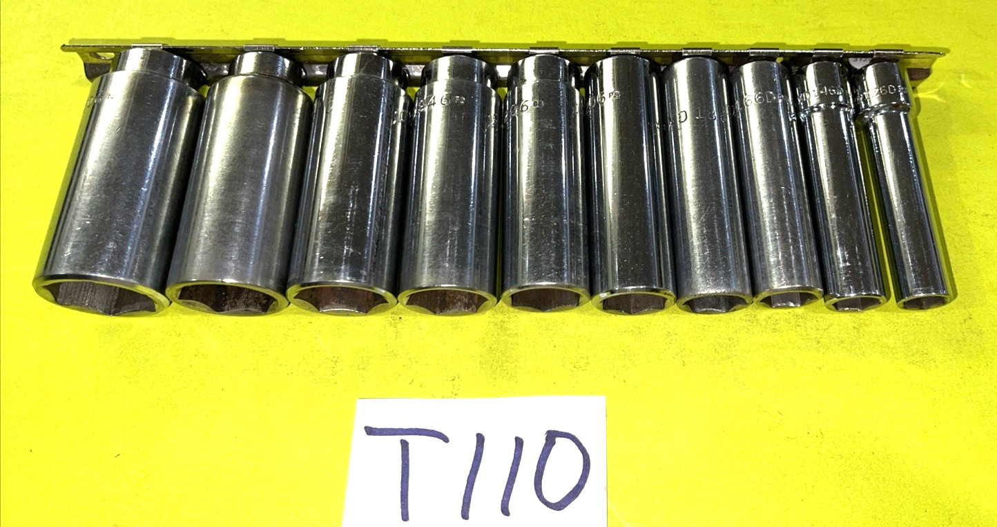 MAC TOOLS 10 PIECE 3/8 DRIVE DEEP SAE SOCKET SET 3/8 TO 15/16 SHIPPED FREE IN US