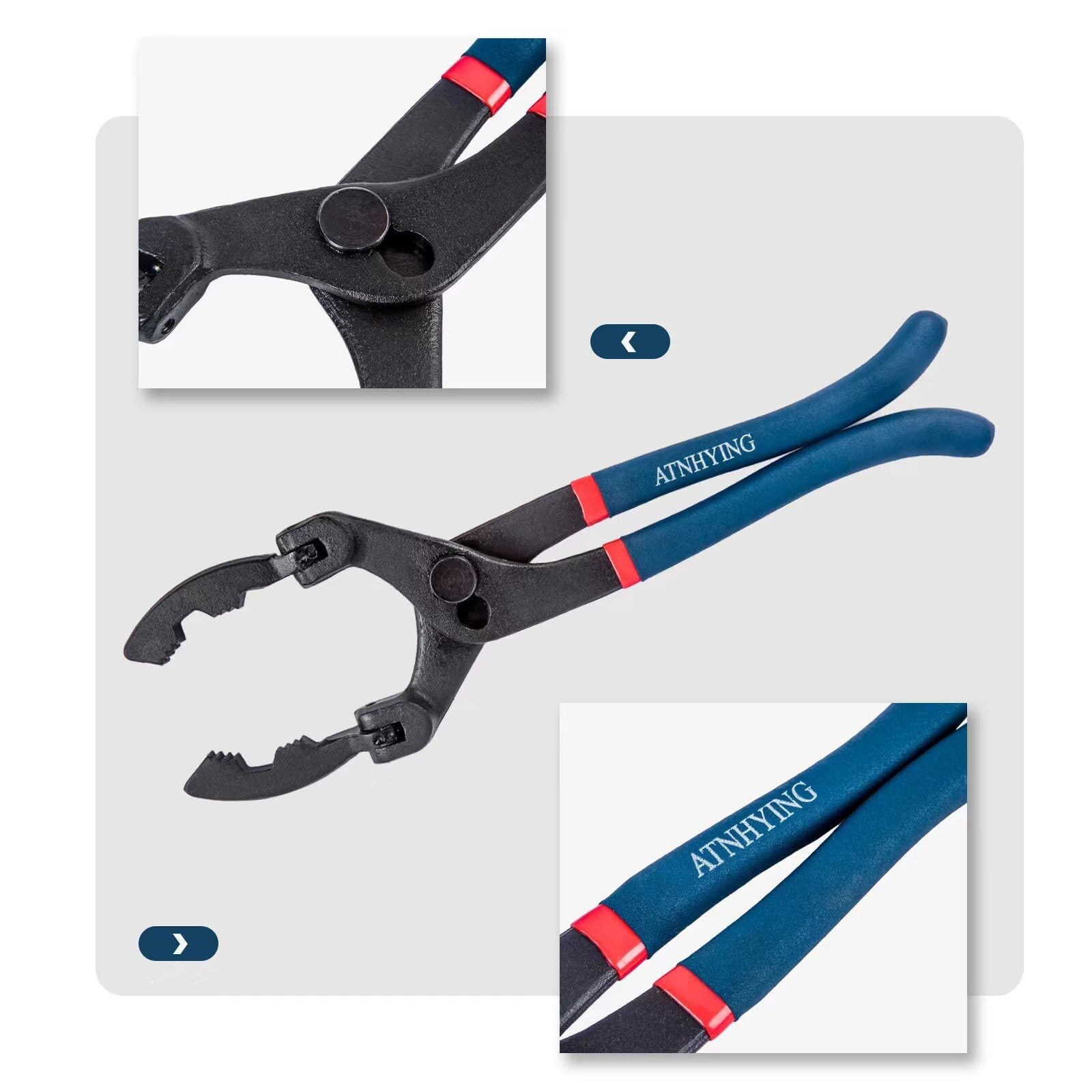 13-Inch Oil Filter Wrench with 90 Degree Swivel, Adjustable Oil Filter Pliers…