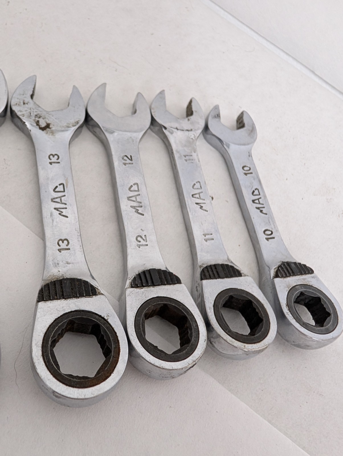 Mac Tools 7 Pc Metric Stubby Reversible Ratcheting Wrench Set 10mm-18mm