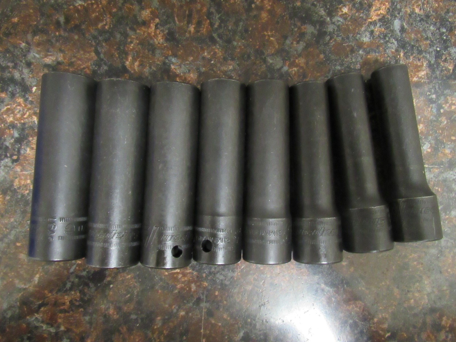 Snap On 8 Pcs Metric Deep Impact Socket (10-17MM) with 1/2 Dr. I#1017