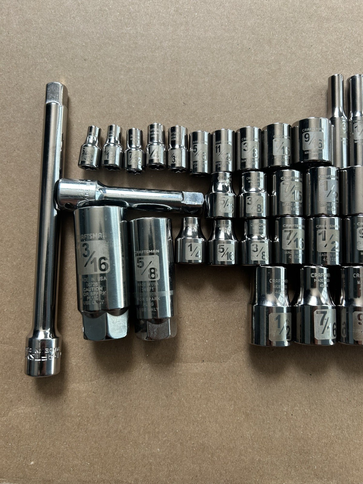 CRAFTSMAN USA VINTAGE LASER ETCHED SAE SOCKET LOT 6+12 POINT SOCKETS 40+ PIECES