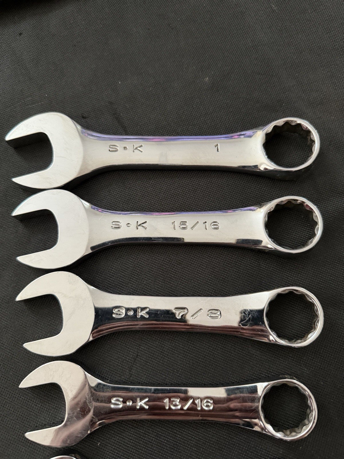 SK 11 PC SAE Stubby 12 Point Chrome Wrench Set 3/8-1-88012-88032- SuperKrome