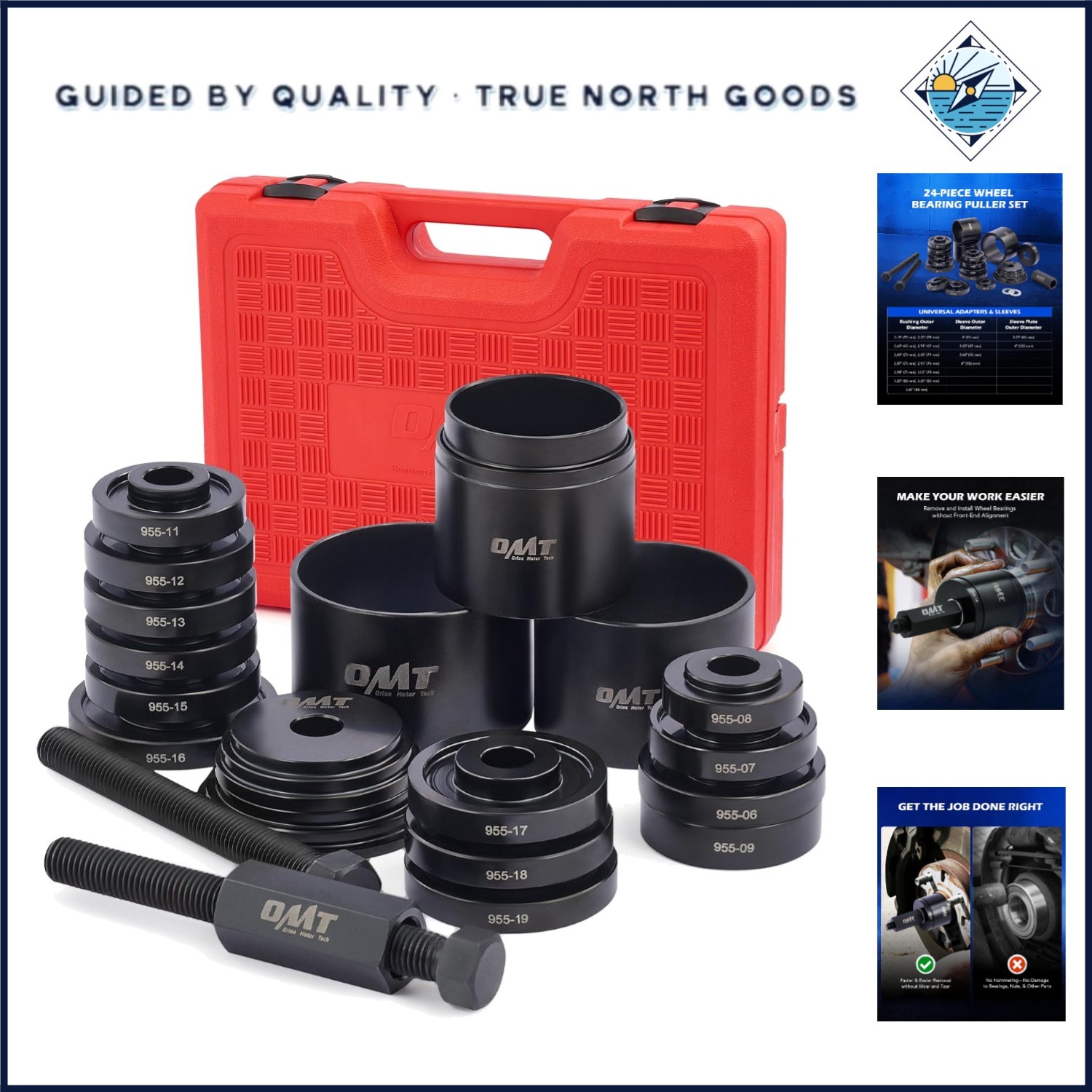All-in-One Wheel Bearing Tool Set with Sliding Screws and Bushings Included