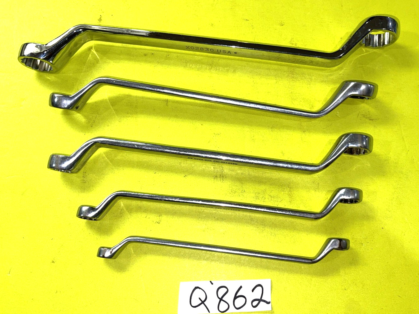 SNAP-ON TOOLS 5 PIECE SAE. DEEP OFF-SET BOX-END WRENCH SET 3/8 TO 15/16