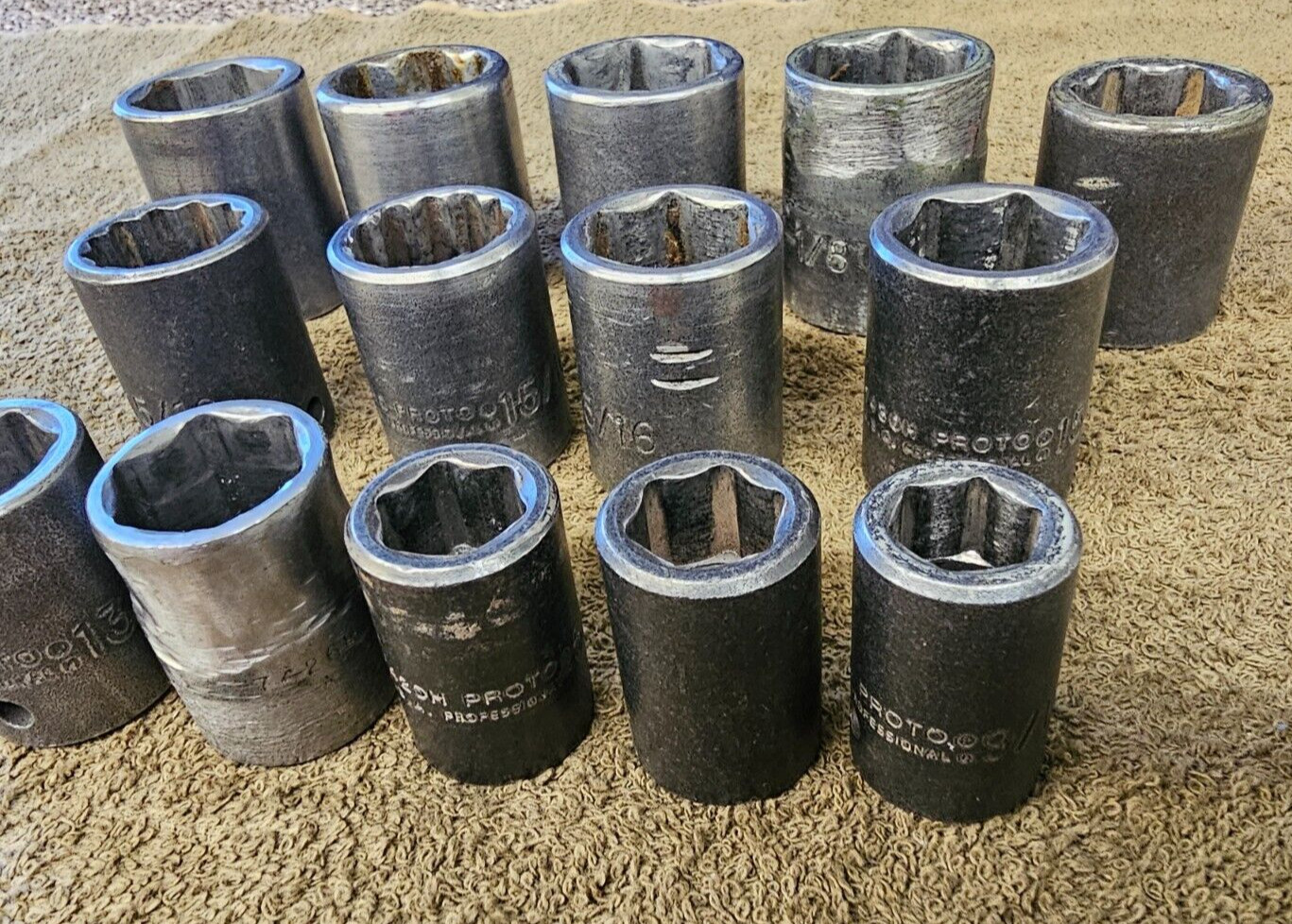 14 Proto Professional Impact Socket Set 1/2″ Drive 1-1/8″ 1 5/8 7436H SAE USA