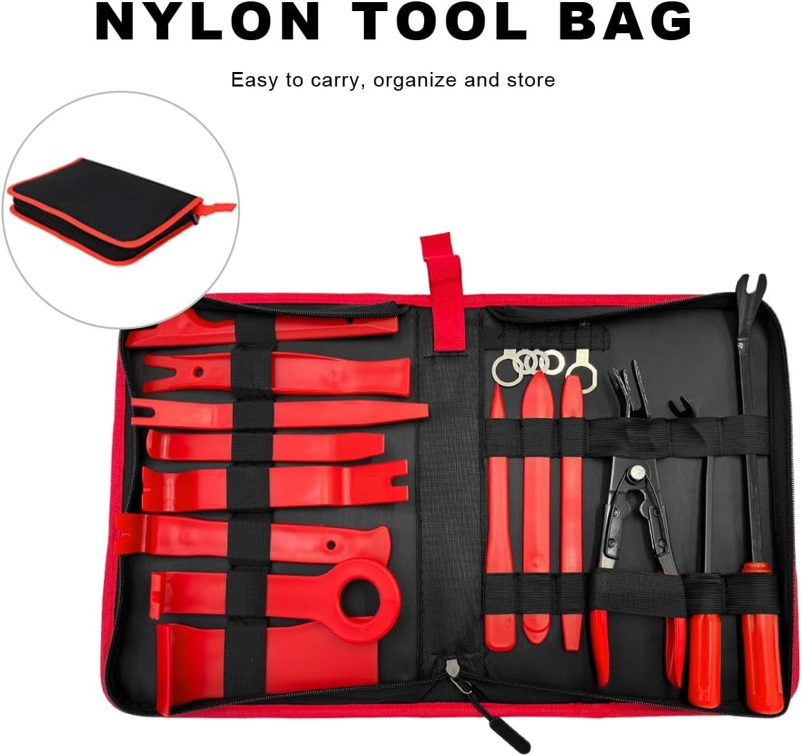 19 PCS , Plastic Upholstery Pliers Removal Install Tools with Storage Bag, Pa…