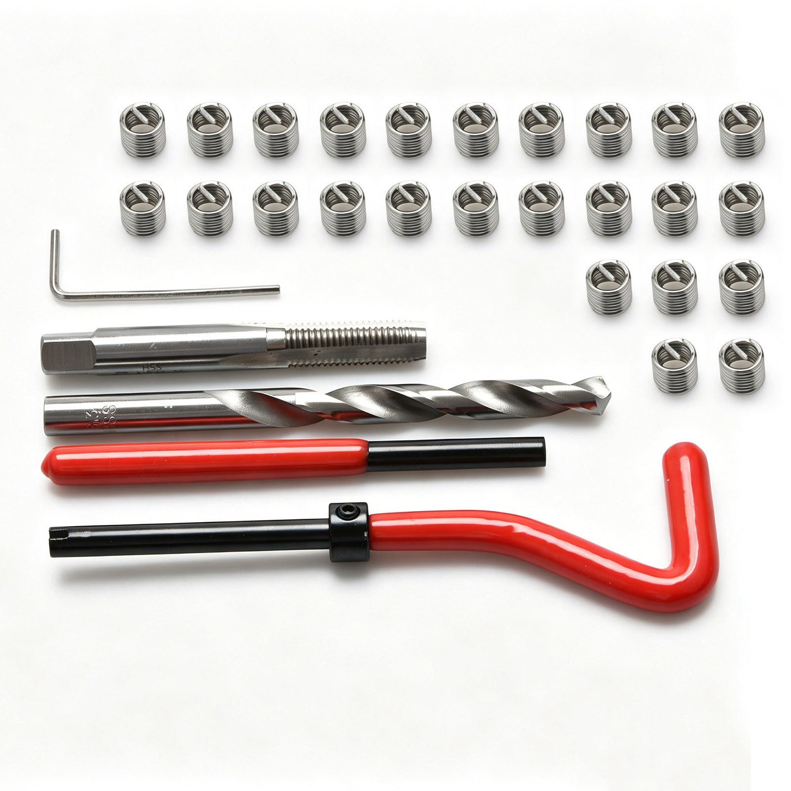 25pc M8 x 1.25 Thread Repair Kit with Wrench & Breaking Tool Corrosion Resistant
