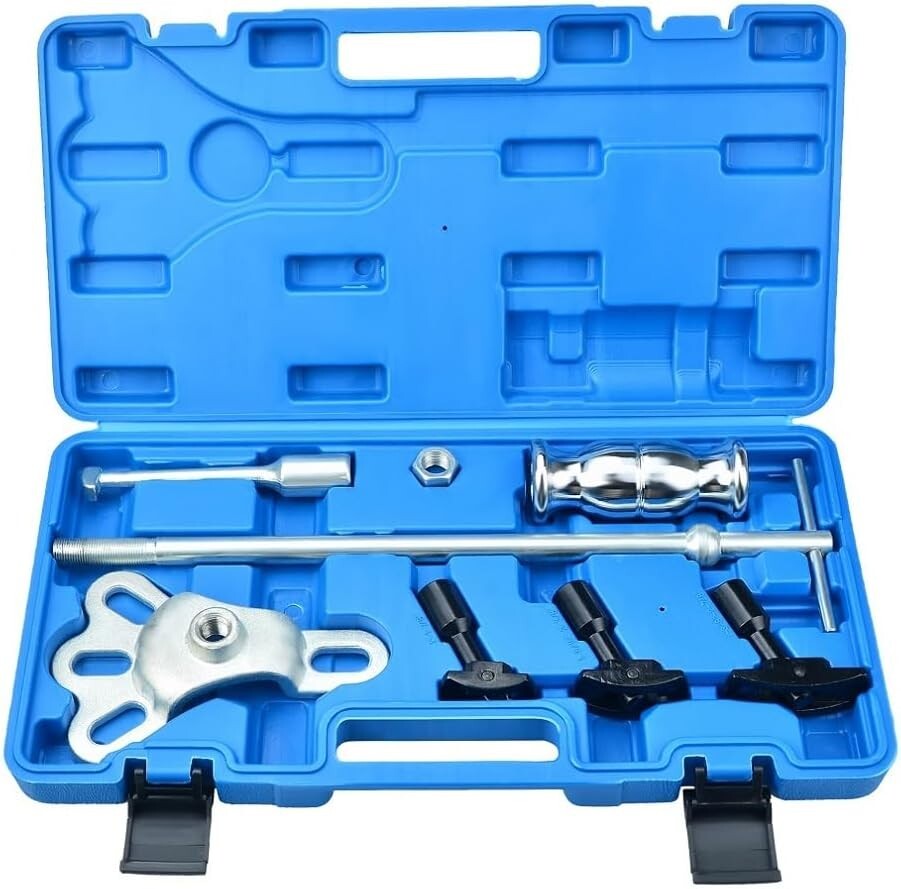 8pc Rear Axle Seal Bearing Puller Tool Set Slide Hammer Kit w Yoke Hook Adapters