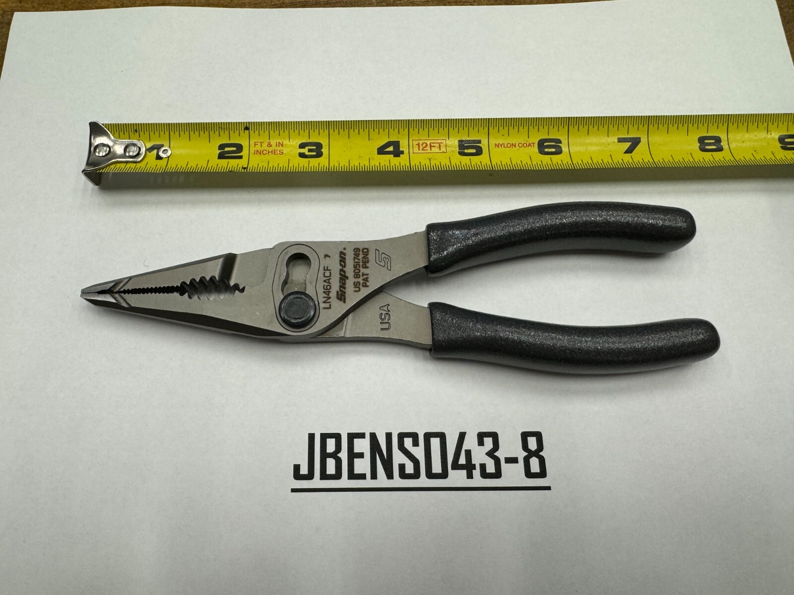 Snap-On Tools NEW TITANIUM 7″ Soft Grip Long Nose Slip Joint Pliers LN46ACFDT
