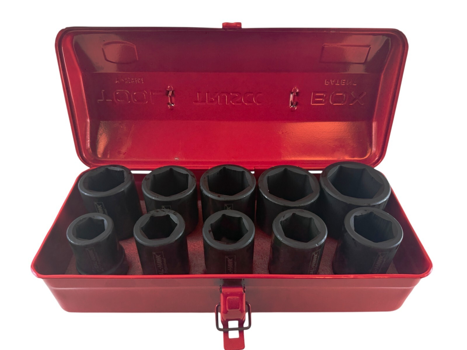 10pc SAE Deep Impact Socket 1″ inch Drive 6 Point Sockets 1″ – 2″ w/ CASE